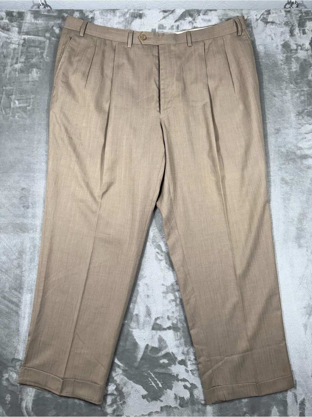 RALPH Ralph Lauren Dress Pants 40x30 Tan Pants Pleated Cuffed Slacks